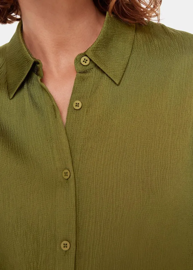Women Tops Whistles Khaki Molly Satin Shirt