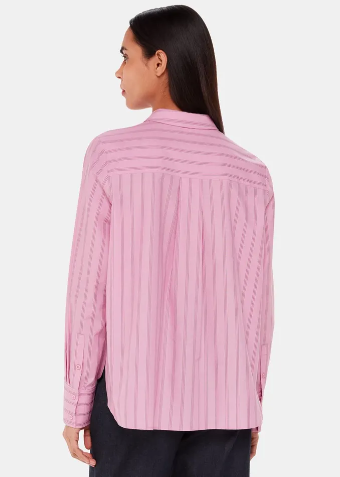 Women Tops Whistles Pink Stripe Boxy Fit Shirt