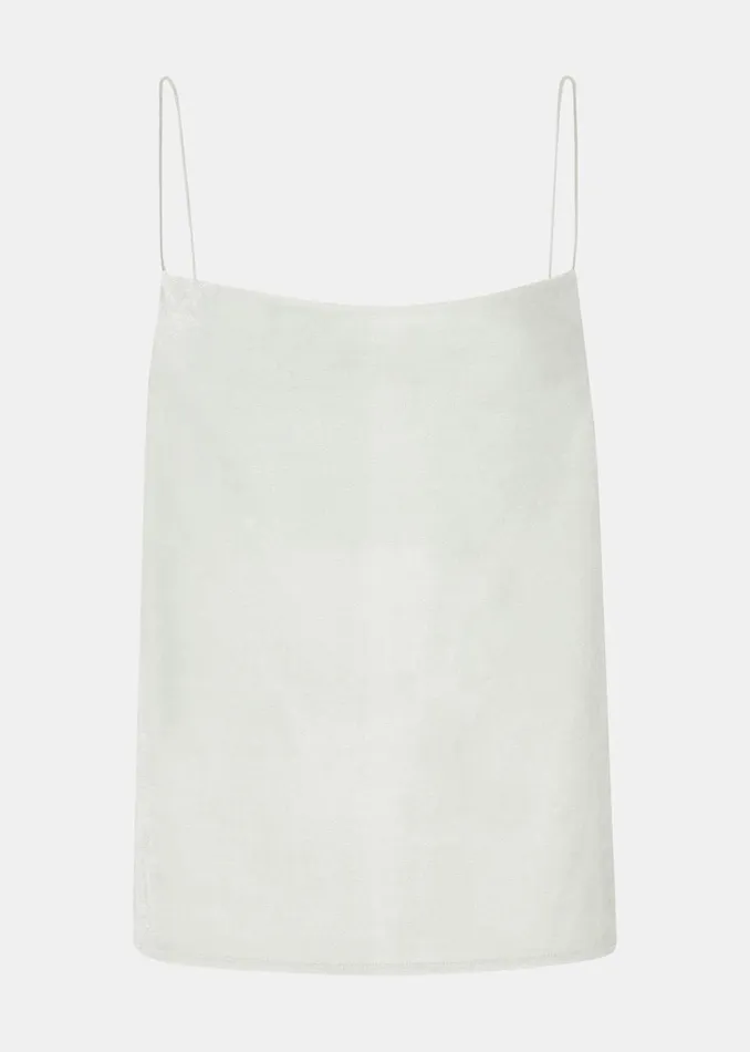 Women Tops Whistles Silver Velvet Cowl Neck Cami Top