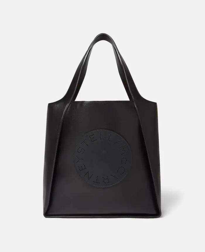 Women Tote Bags Stella McCartney Stella Logo Square Tote Bag Black