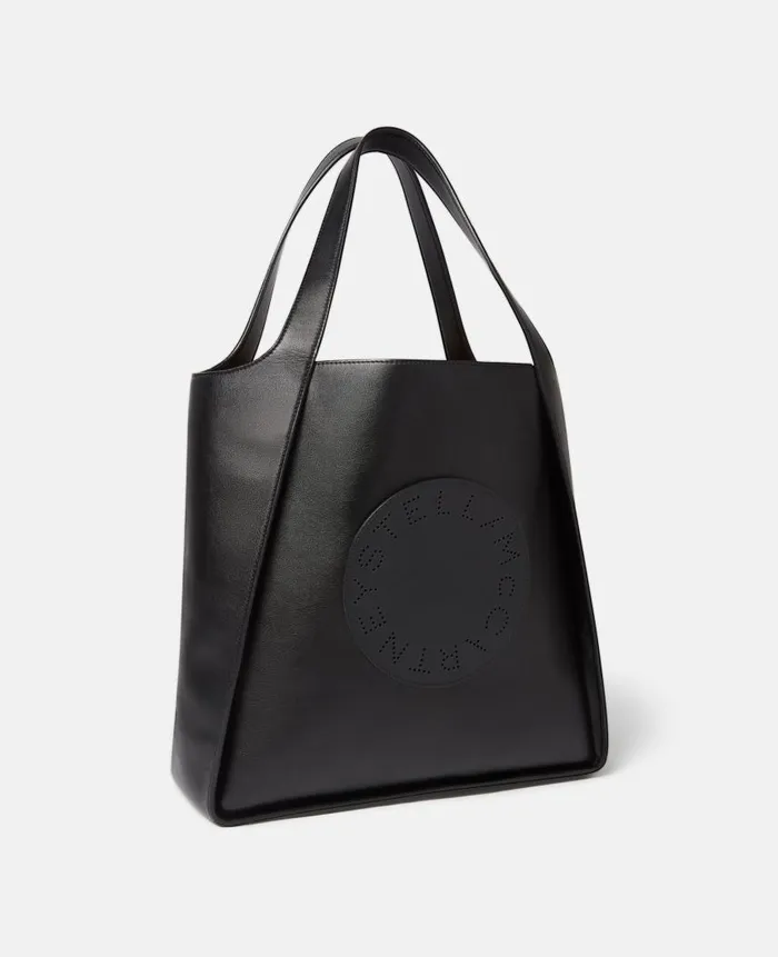 Women Tote Bags Stella McCartney Stella Logo Square Tote Bag Black