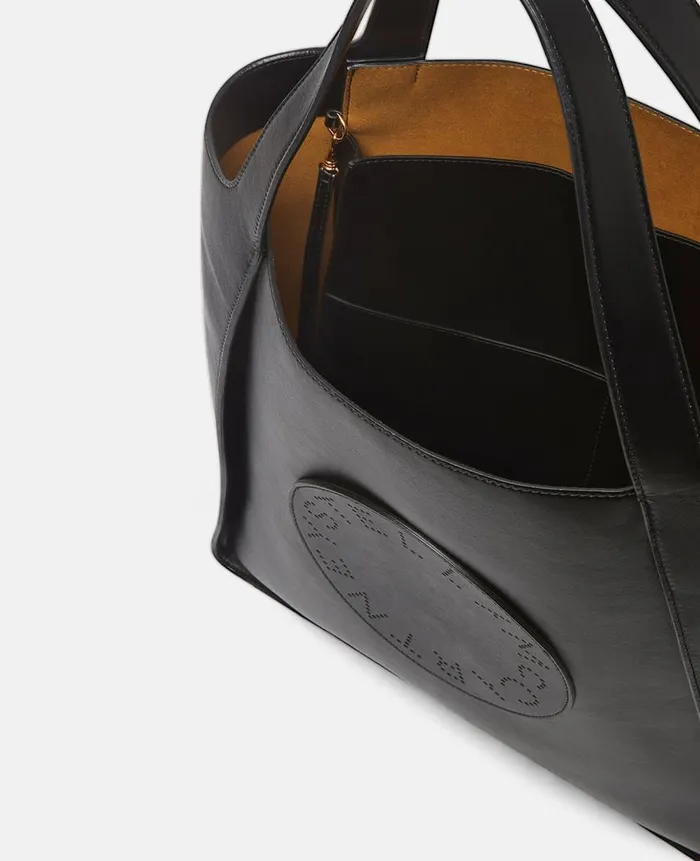 Women Tote Bags Stella McCartney Stella Logo Square Tote Bag Black