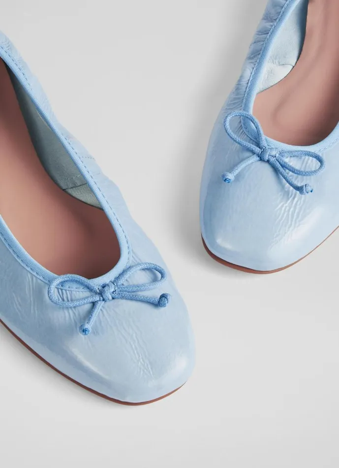 Women Trilly Blue Crinkled Patent Ballet Pumps Storm LKBennett Flats Women Trilly Blue Crinkled Patent Ballet Pumps Storm LKBennett Flats