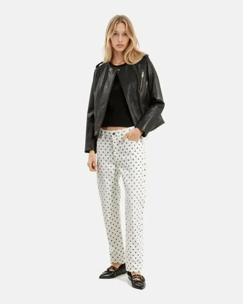 Women Trousers and Jeans The Kooples Beige Polka Dot Slim Jeans Beige Grey