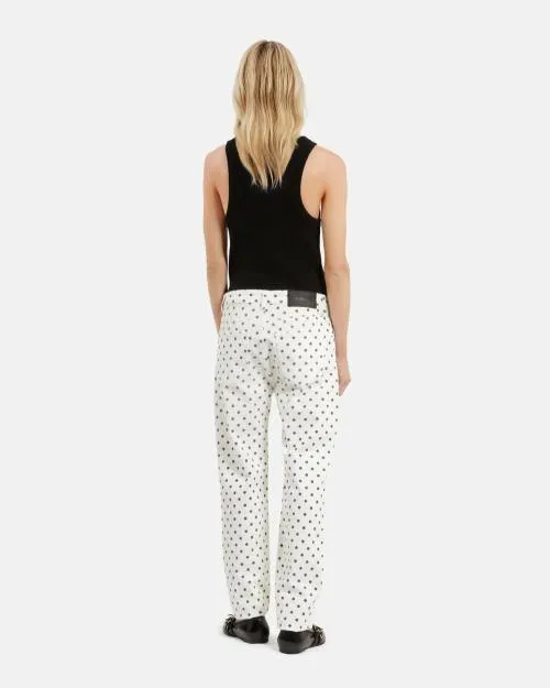 Women Trousers and Jeans The Kooples Beige Polka Dot Slim Jeans Beige Grey
