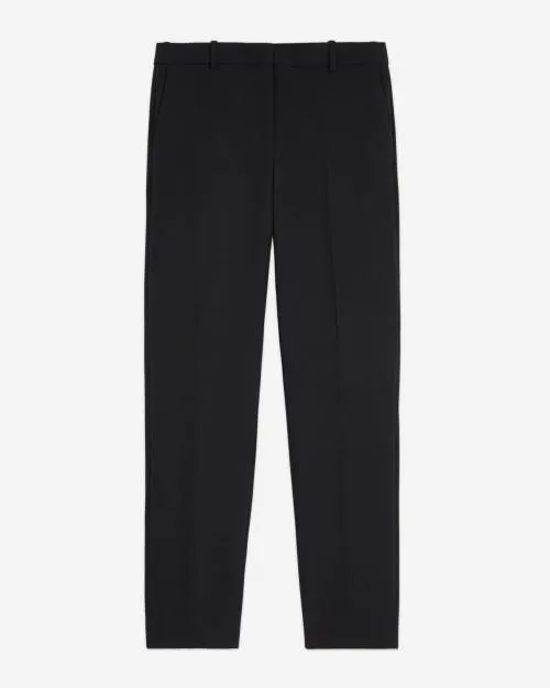 Women Trousers and Jeans The Kooples Black Crepe Suit Pants Straight Tailored Cut Black