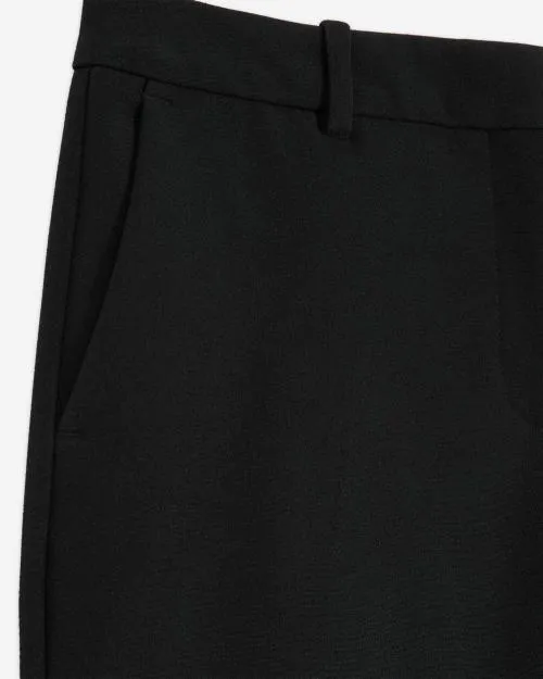 Women Trousers and Jeans The Kooples Black Crepe Suit Pants Straight Tailored Cut Black
