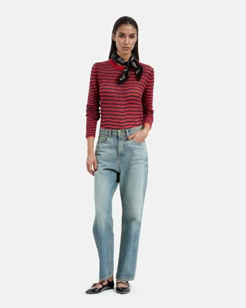 Women Trousers and Jeans The Kooples Boyfriend Bleu Jeans Used Rapiece