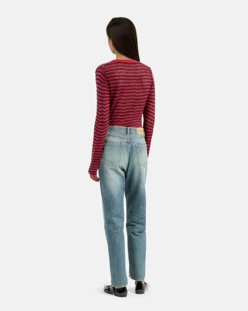 Women Trousers and Jeans The Kooples Boyfriend Bleu Jeans Used Rapiece