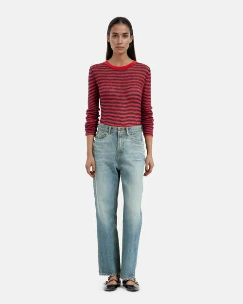 Women Trousers and Jeans The Kooples Boyfriend Bleu Jeans Used Rapiece