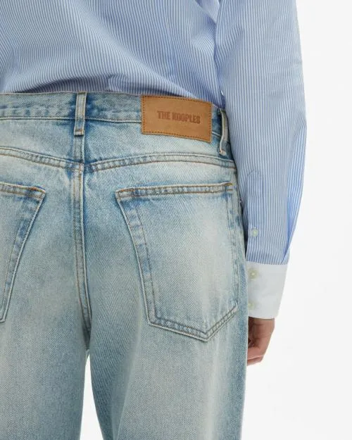 Women Trousers and Jeans The Kooples Light Blue Boyfriend Jeans Blue Bleached Navy