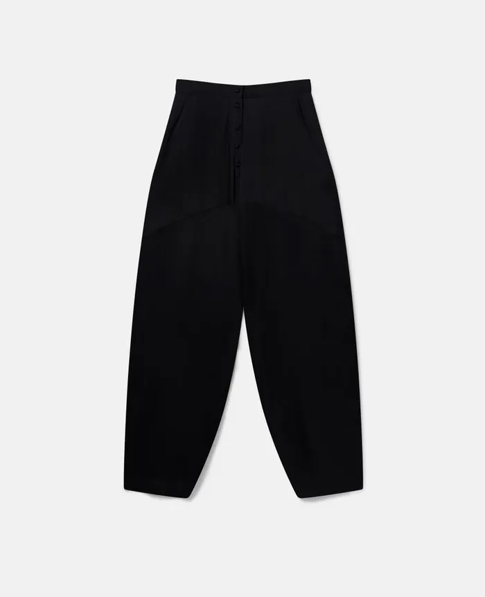 Women Trousers And Shorts Stella McCartney BalloonLeg Satin Trousers Midnight Black Women Trousers And Shorts Stella McCartney BalloonLeg Satin Trousers Midnight Black