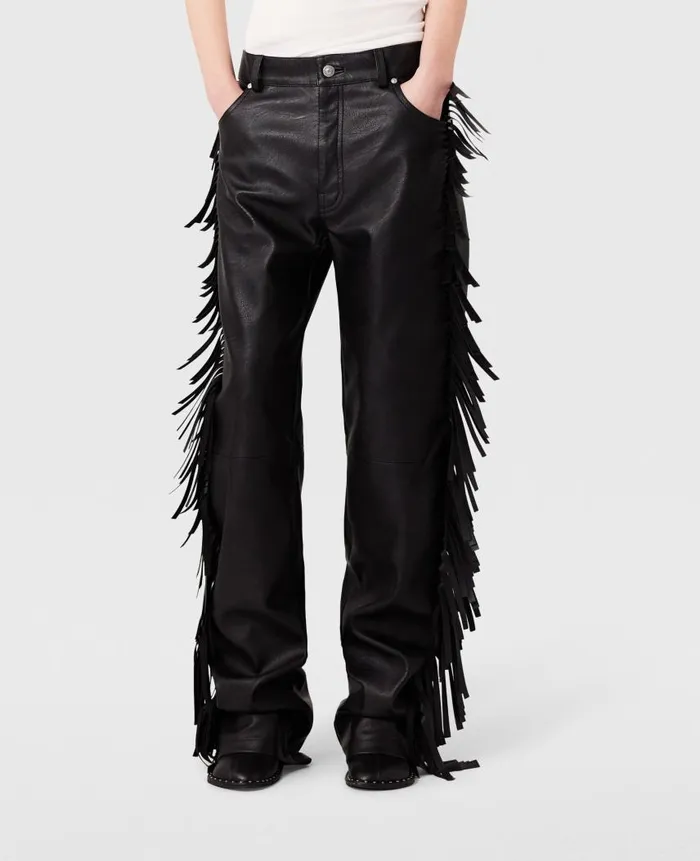 Women Trousers And Shorts Stella McCartney Fringe Alter Mat Trousers Midnight Black