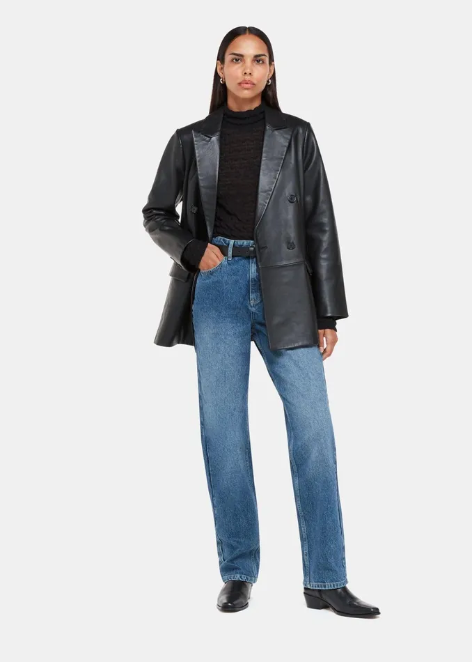 Women Trousers Whistles Denim Straight Leg Full Length Jean