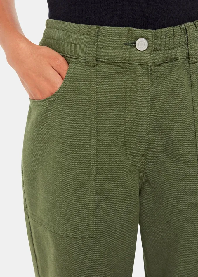 Women Trousers Whistles Khaki Tessa Casual Trouser