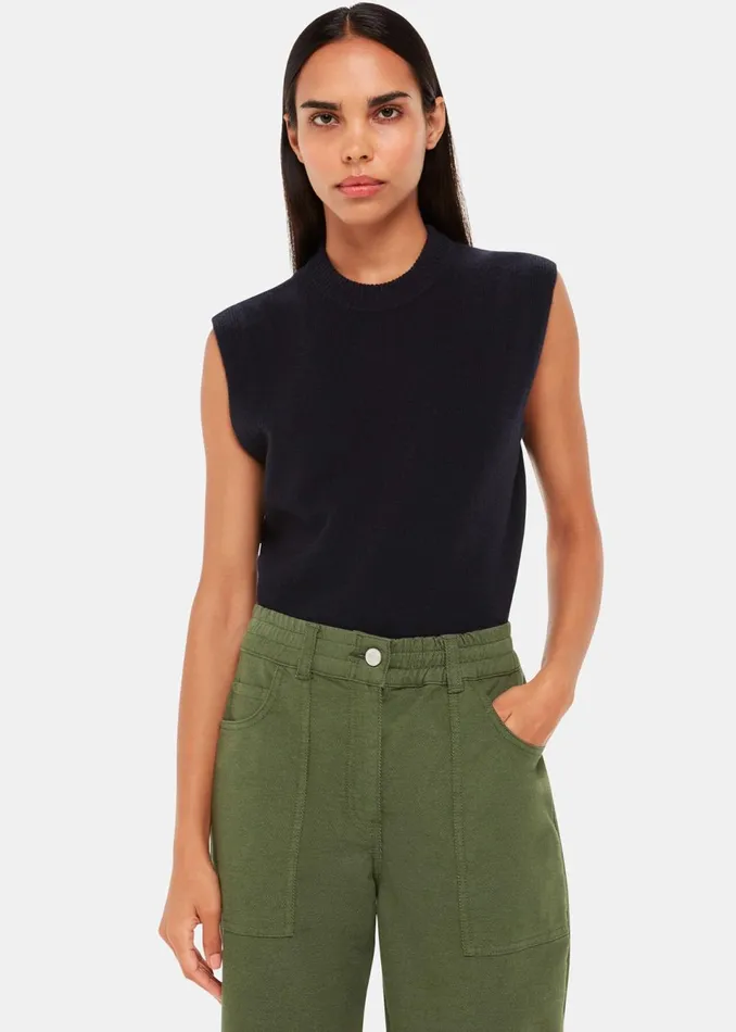 Women Trousers Whistles Khaki Tessa Casual Trouser