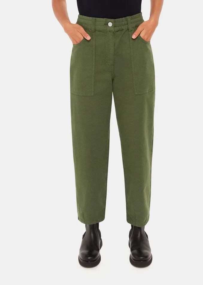 Women Trousers Whistles Khaki Tessa Casual Trouser