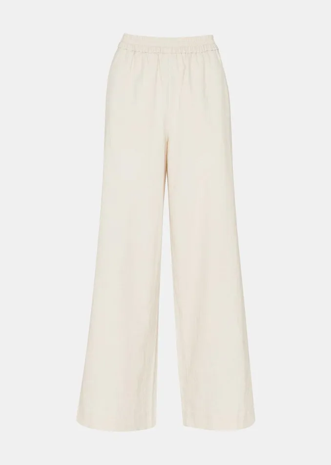Women Trousers Whistles Oatmeal Lindsey Linen Blend Trouser