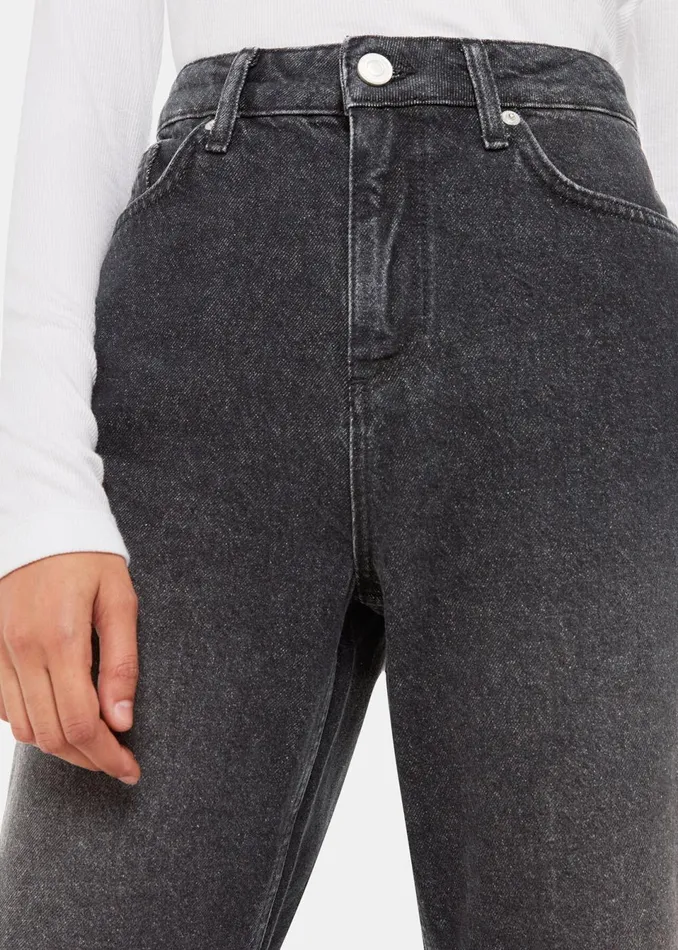 Women Trousers Whistles Washed Black Straight Leg Full Length Jean