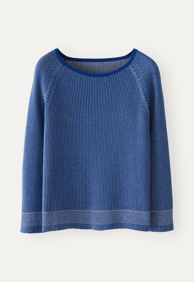 Women Twotoned Rib Sweater Cobalt Poetry Fashion Sweaters