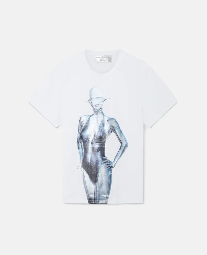 WomenUnisex Sweatshirts And TShirts Stella McCartney Sexy Robot Oversized Organic Cotton TShirt Pure White WomenUnisex Sweatshirts And TShirts Stella McCartney Sexy Robot Oversized Organic Cotton TShirt Pure White