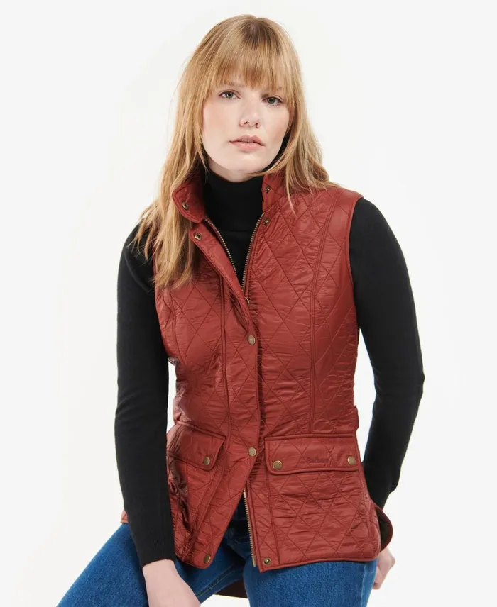 Women Vests Barbour Wray Gilet Burnt Hennabrown