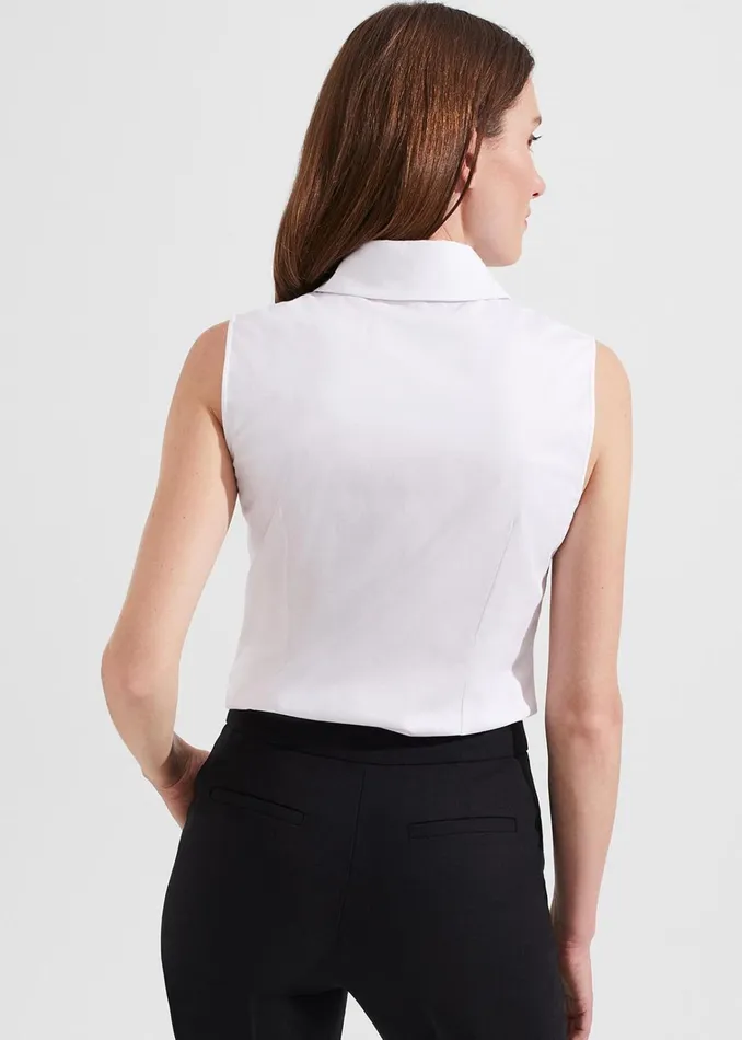Women Vic Sleeveless Shirt White Hobbs Tops