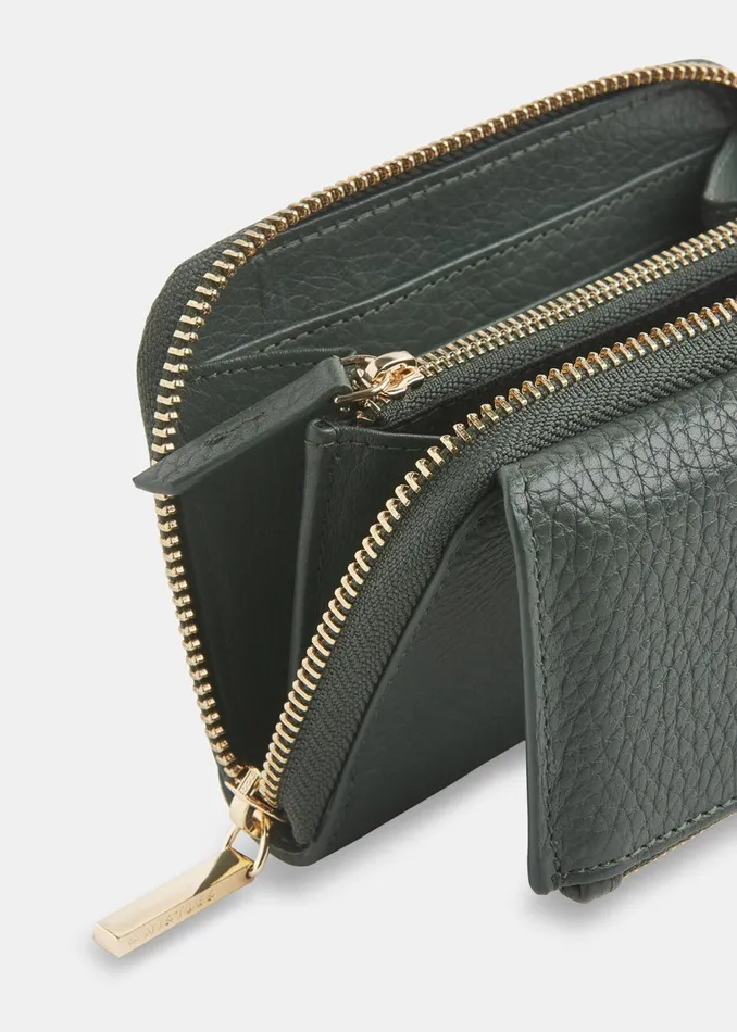 Women Wallets and Cardholders Whistles Dark Green Bibi Zip Purse