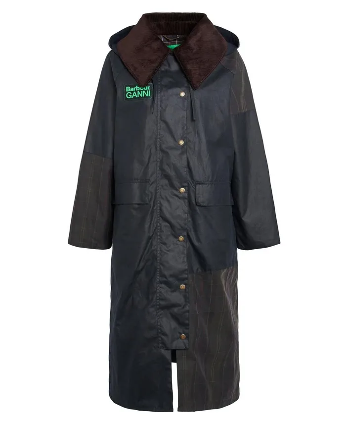 Women Waxed Jackets Barbour X GANNI Burghley Wax Jacket Navyclassic Women Waxed Jackets Barbour X GANNI Burghley Wax Jacket Navyclassic