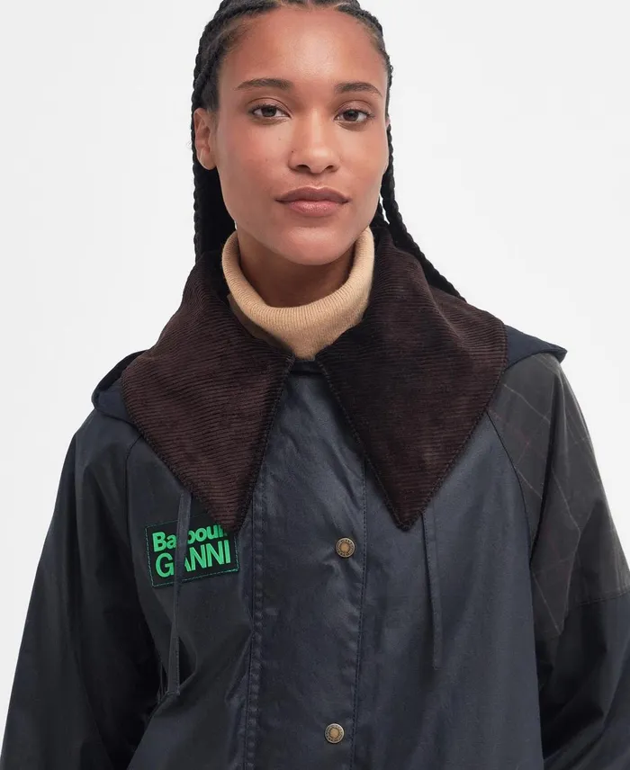 Women Waxed Jackets Barbour X GANNI Burghley Wax Jacket Navyclassic Women Waxed Jackets Barbour X GANNI Burghley Wax Jacket Navyclassic
