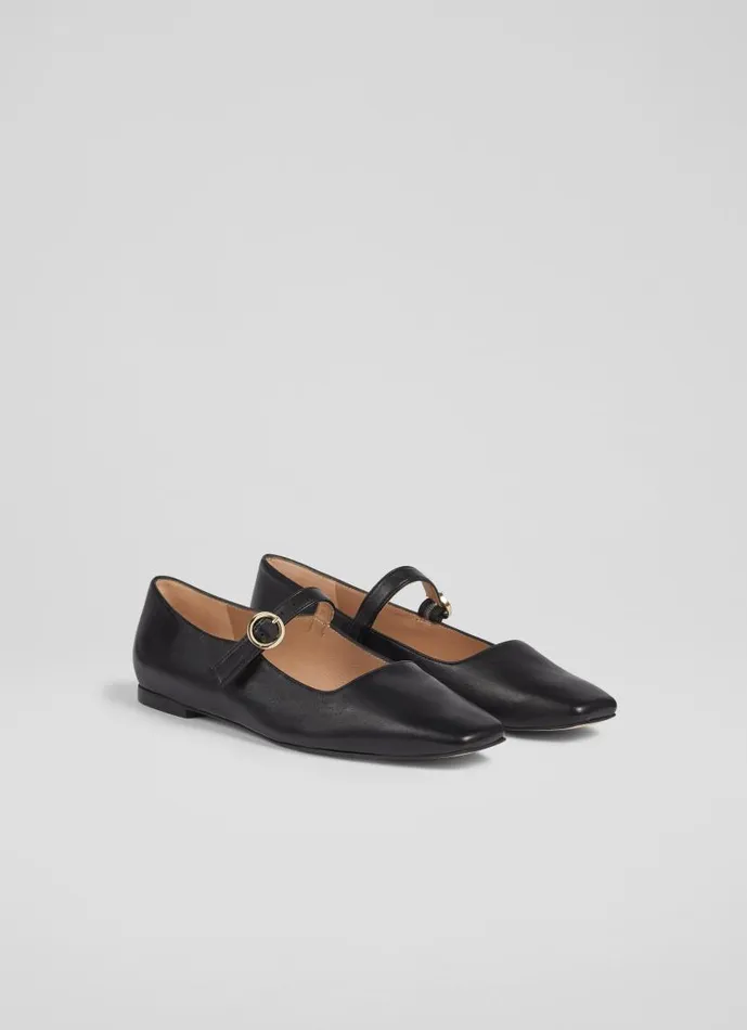 Women Willow Black Leather Mary Jane Flats Black LKBennett Flats Women Willow Black Leather Mary Jane Flats Black LKBennett Flats