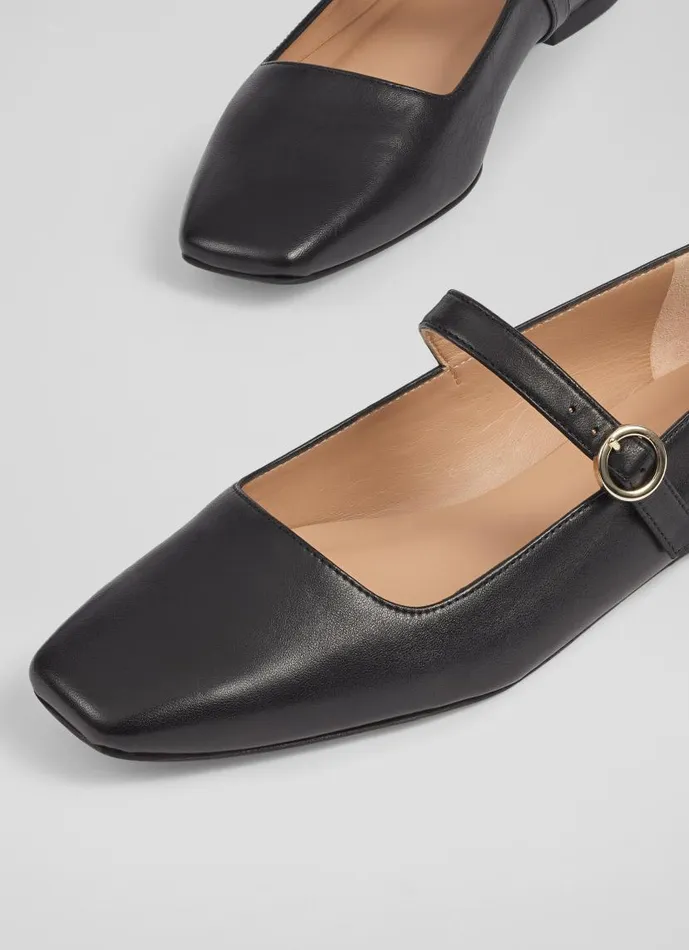 Women Willow Black Leather Mary Jane Flats Black LKBennett Flats Women Willow Black Leather Mary Jane Flats Black LKBennett Flats