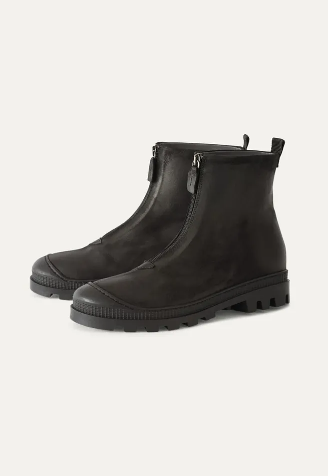 Women Zipfront Boots Black Poetry Fashion Footwear