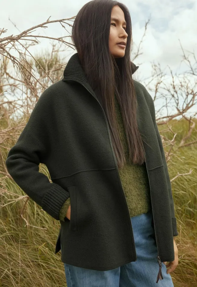 Women Zipfront Knitted Jacket Dark Forest Poetry Fashion Cardigans