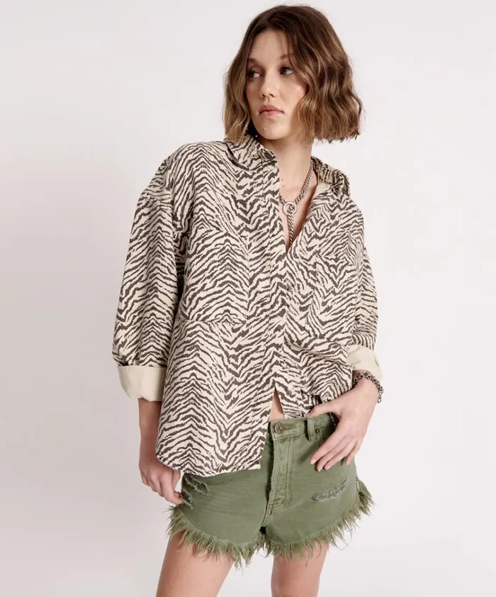 ZEBRA DARIA SHIRT Women One Teaspoon Denim Tops