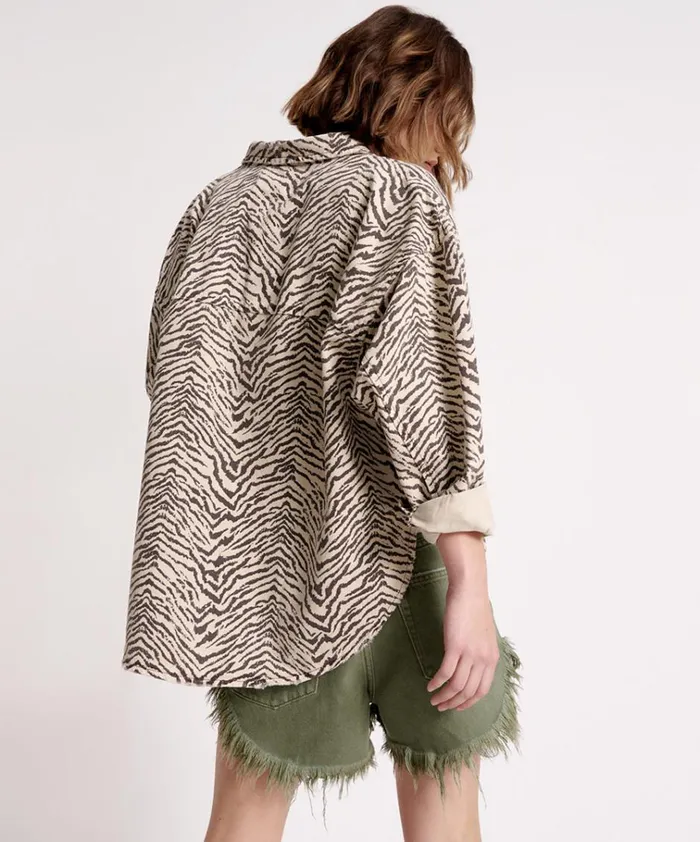 ZEBRA DARIA SHIRT Women One Teaspoon Denim Tops ZEBRA DARIA SHIRT Women One Teaspoon Denim Tops