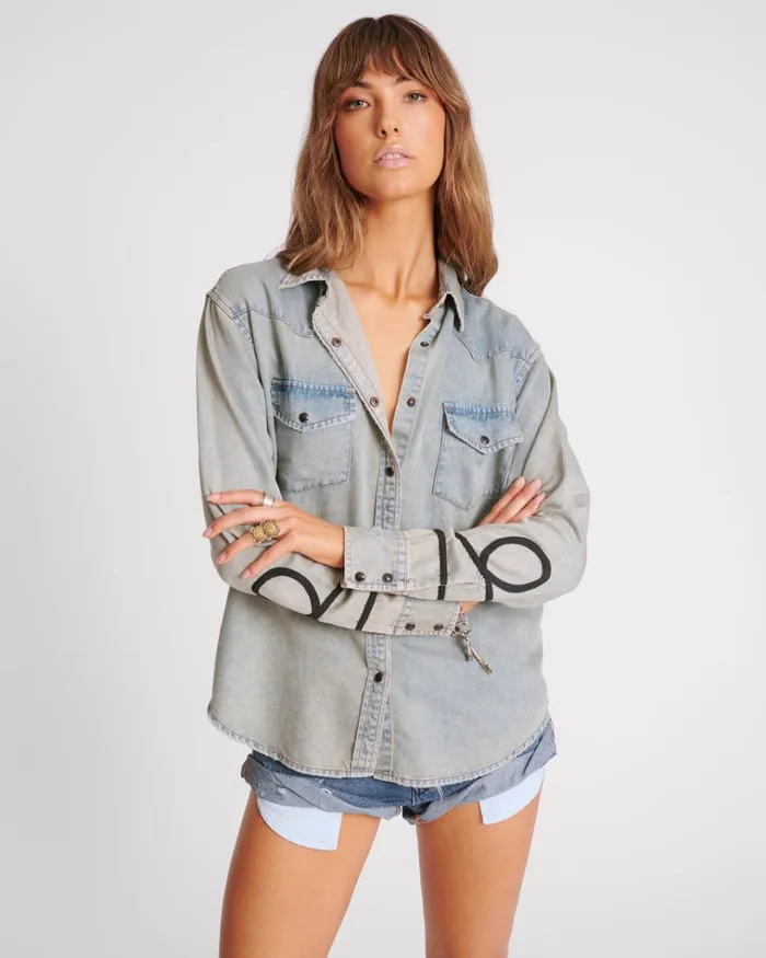 ZEPPELIN DENIM WESTERN SHIRT Women One Teaspoon Denim Tops