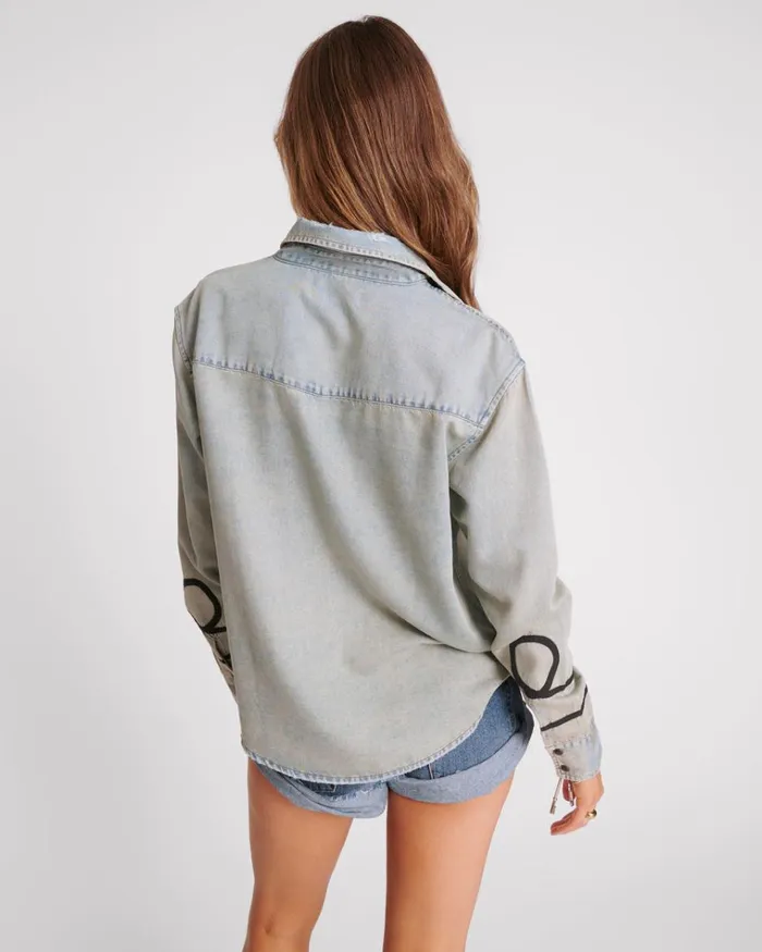 ZEPPELIN DENIM WESTERN SHIRT Women One Teaspoon Denim Tops ZEPPELIN DENIM WESTERN SHIRT Women One Teaspoon Denim Tops