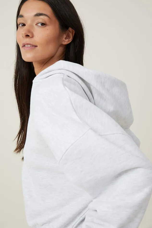 Zip Up Lounge Hoodie Light Grey Marle Women Cotton On Sweats and Hoodies